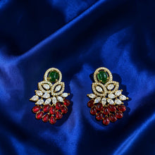 Emerald Blossom Statement Stud Earrings
