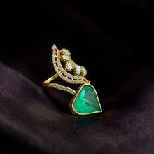 Crimson Cascade Statement Ring
