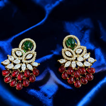 Emerald Blossom Statement Stud Earrings