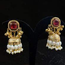 Ruby Pearl Royale Jhumkas