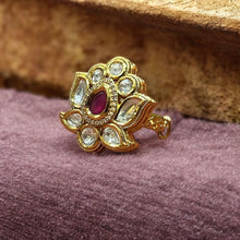 Floral Kundan & Ruby Statement Ring