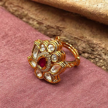 Floral Kundan & Ruby Statement Ring