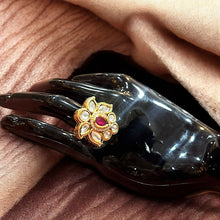 Floral Kundan & Ruby Statement Ring
