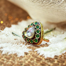 Exquisite Kundan & Emerald Statement Ring