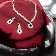 American Diamond and Ruby Necklace Set