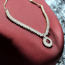 American Diamond and Ruby Necklace Set