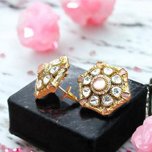 Hexagonal Kundan Polki Earrings
