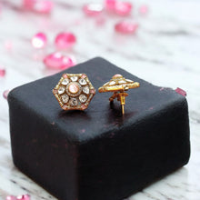 Hexagonal Kundan Polki Earrings