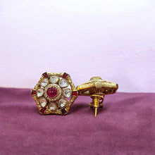 Hexagonal Kundan Polki Earrings