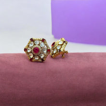 Hexagonal Kundan Polki Earrings