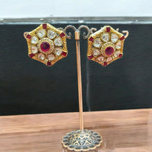 Hexagonal Kundan Polki Earrings