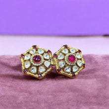 Hexagonal Kundan Polki Earrings