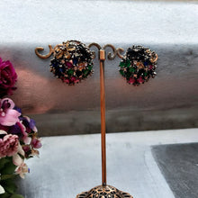 Multicolor Floral Gemstone Earrings