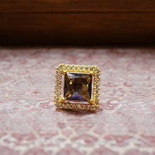 Regal Amethyst Square Stud Earrings
