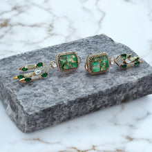 Royal Green Crystal Dangle Earrings