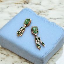 Royal Green Crystal Dangle Earrings