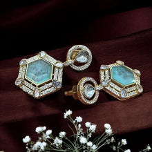 HexaGlow Emerald Drop Earrings