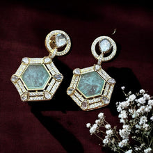 HexaGlow Emerald Drop Earrings