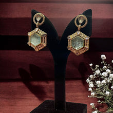 HexaGlow Emerald Drop Earrings