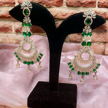 Regal Emerald Crescent Chandelier Earrings