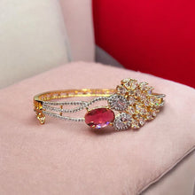 American Diamond and Ruby Studded Designer Bracelet