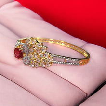 American Diamond and Ruby Studded Designer Bracelet