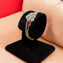 American Diamond and Ruby Studded Designer Bracelet