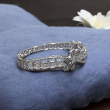 American Diamond Blossom White Gold Bangle.