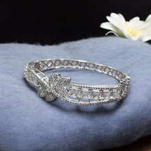 American Diamond Blossom White Gold Bangle.