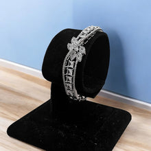 American Diamond Blossom White Gold Bangle.