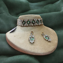 Emerald and Kundan pearl choker set