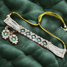 Emerald and Kundan pearl choker set