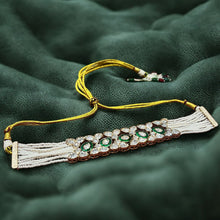 Emerald and Kundan pearl choker set