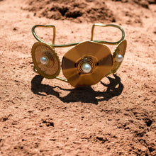 Floral Pearl Elegance Cuff Bracelet