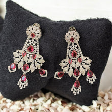 Regal Ruby and American Diamond Bridal Necklace Set