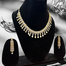 Gold-Toned American Diamond Necklace and Earring Set
