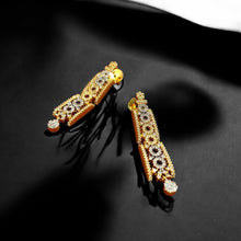 Gold-Toned American Diamond Necklace and Earring Set