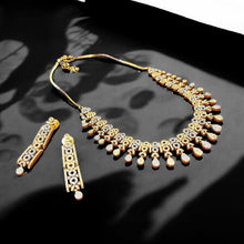 Gold-Toned American Diamond Necklace and Earring Set