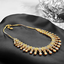 Gold-Toned American Diamond Necklace and Earring Set