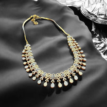 Gold-Toned American Diamond Necklace and Earring Set