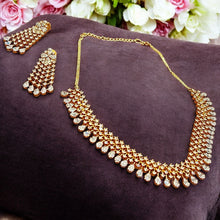 Gold-Toned Zircon Cascade Necklace Set