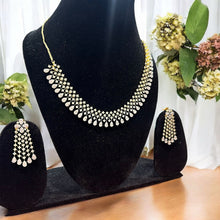Gold-Toned Zircon Cascade Necklace Set