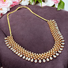 Gold-Toned Zircon Cascade Necklace Set