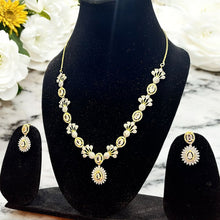 Gold-Plated Floral CZ Necklace Set