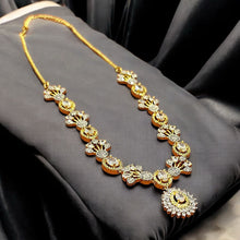 Gold-Plated Floral CZ Necklace Set