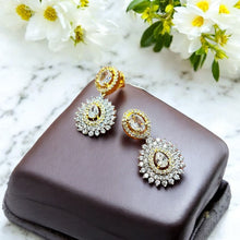 Gold-Plated Floral CZ Necklace Set