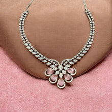 Floral Pink Stone Necklace Set