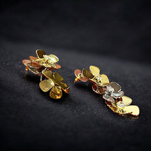 Two-Tone Floral Stud Earrings