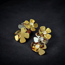 Two-Tone Floral Stud Earrings