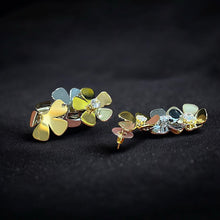 Two-Tone Floral Stud Earrings